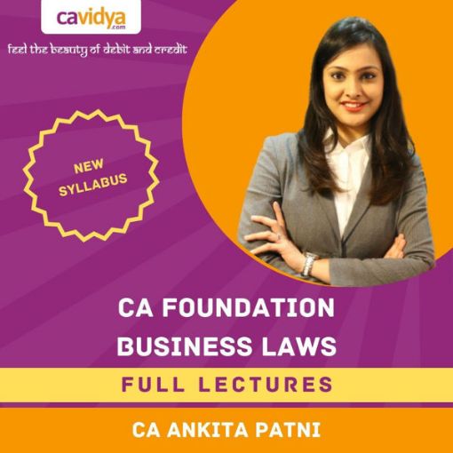 Picture of CA FOUNDATION NEW SYLLABUS INDIVIDUAL PAPER 2 BUSINESS LAWS FULL LECTURES BY CA ANKITA PATNI